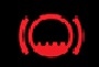 Красный круг с волнистой линией снизу и дугами